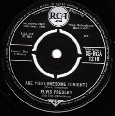83) RCA 1216 ARE YOU LONESOME TONIGHT ? / (V4) M -